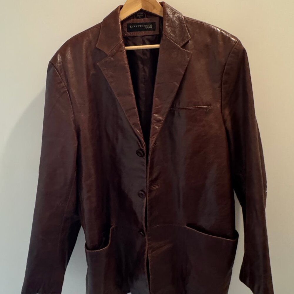 Vintage Kenneth Cole Brown Blazer Jacket (Size L)